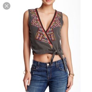 FREE PEOPLE Wrap Crop Top Medium